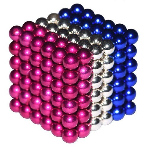 Buckyballs Pink Blue Bright Silver